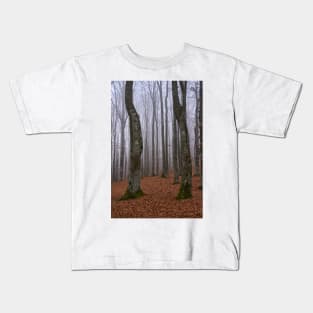 Winter landscape with frost on trees Kids T-Shirt